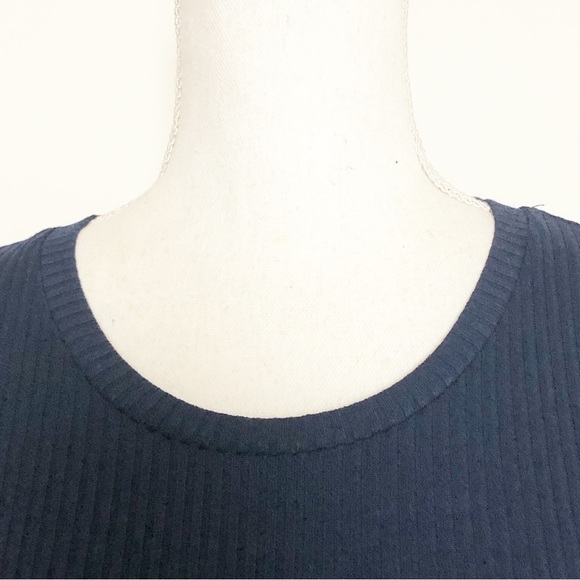 ANTHROPOLOGIE LEA & VIOLA Navy Tiered Long Sleeve Rib-Knit Dress Size Large - Picture 7 of 15